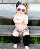 RuffleButts Black Gathered Leg Warmers - OS