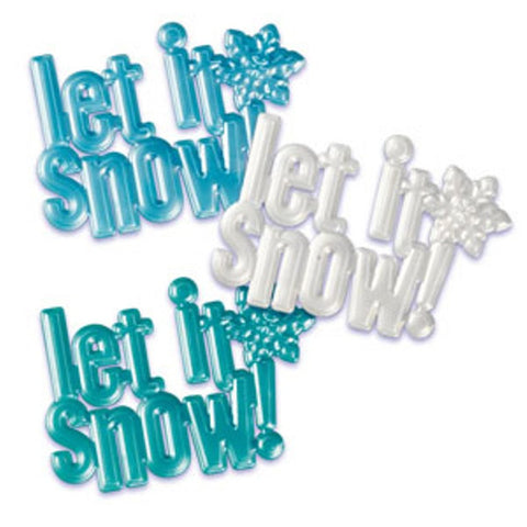 Let It Snow Scripts Cake Topper Set - Set of 3