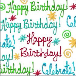 Frosted Cake Happy Birthday Luncheon Napkins