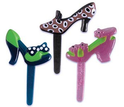 12 Ladies Shoes Puffy Jewel Cupcake Picks