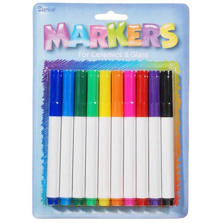 Darice Markers For Glass and Ceramic  (Set of 10)