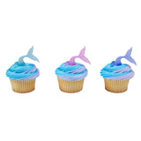 24 Mermaid Tail Cupcake Topper Rings
