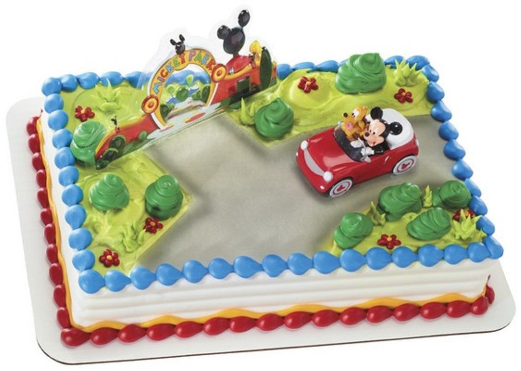 Mickey Mouse and Pluto Car Cake Topper