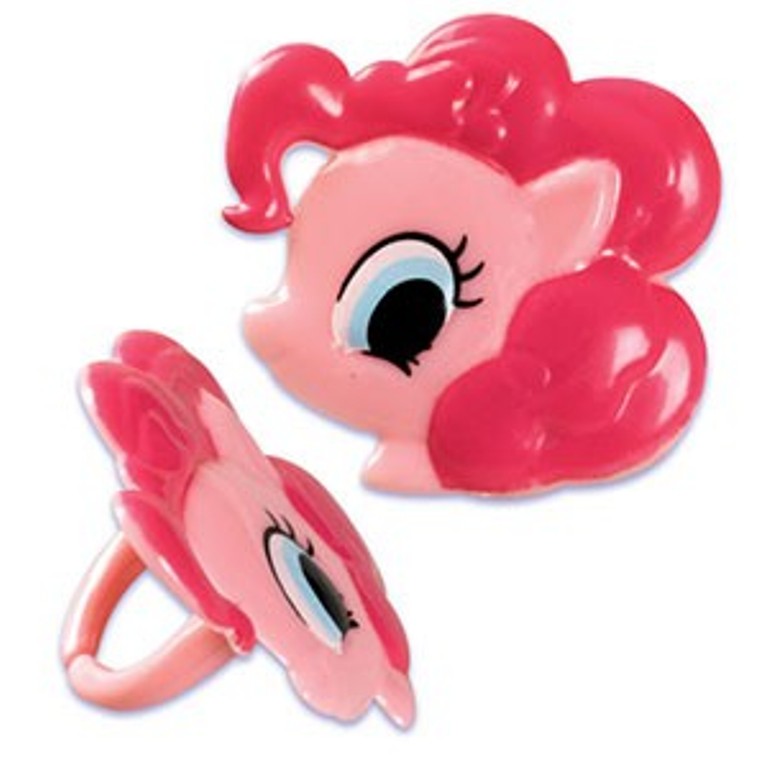 24 My Little Pony Pinkie Pie Cupcake Topper Rings