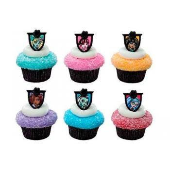 24 Monster High Cupcake Topper Rings