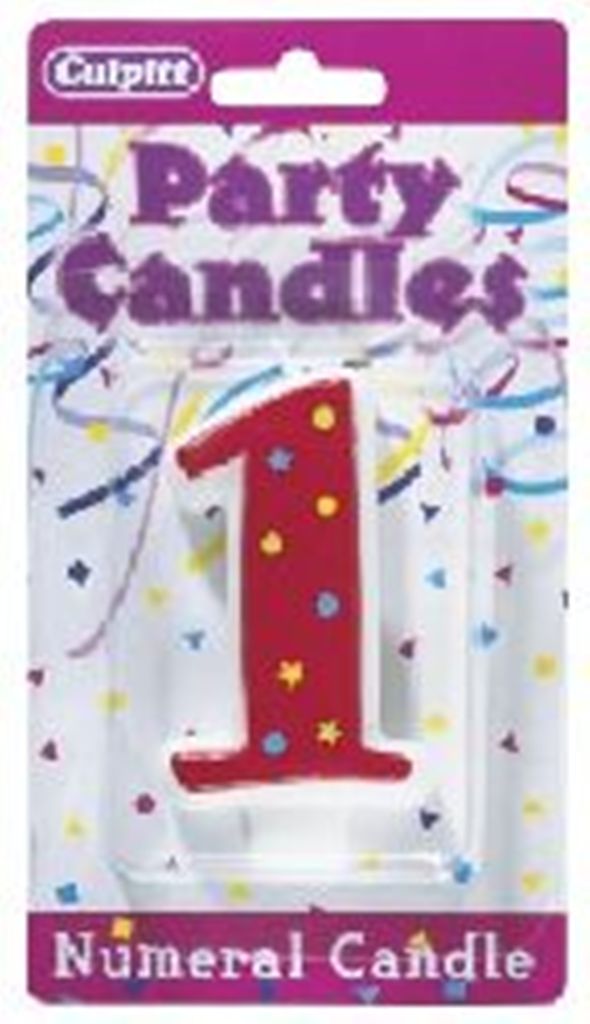 Numeral 1 Stars & Dots Candle