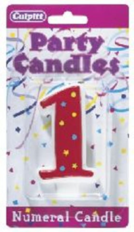 Numeral 1 Stars & Dots Candle