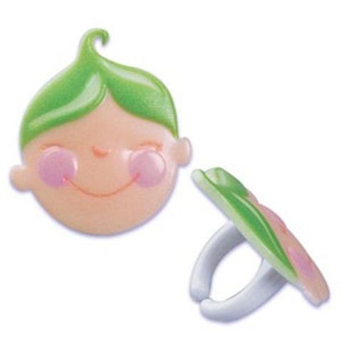 12 Little Sweet Pea Face Cupcake Rings