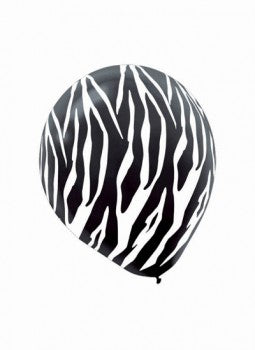 Zebra Print Latex Balloons