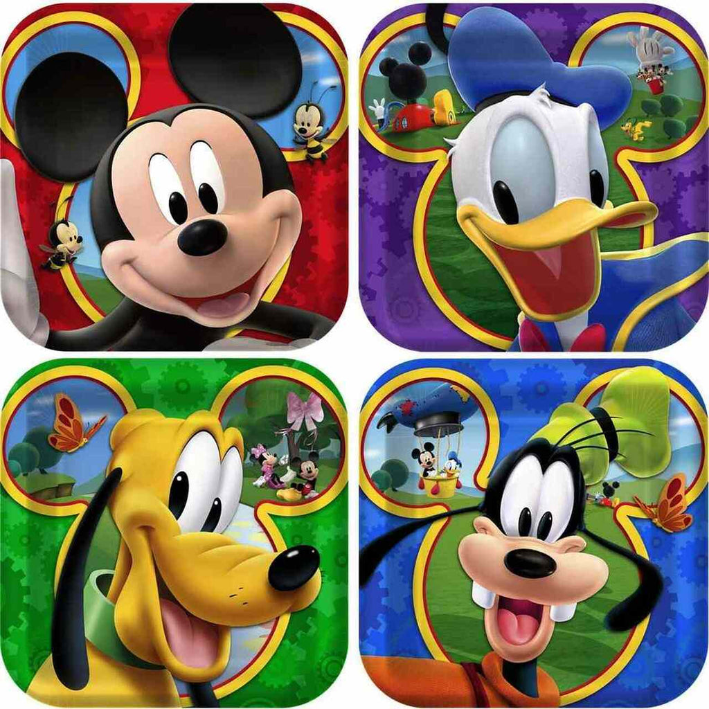 Mickey Mouse Clubhouse Playtime Birthday Party 7" Square Dessert Plates