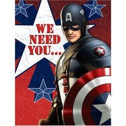 Marvel Avengers Captain America Invitations