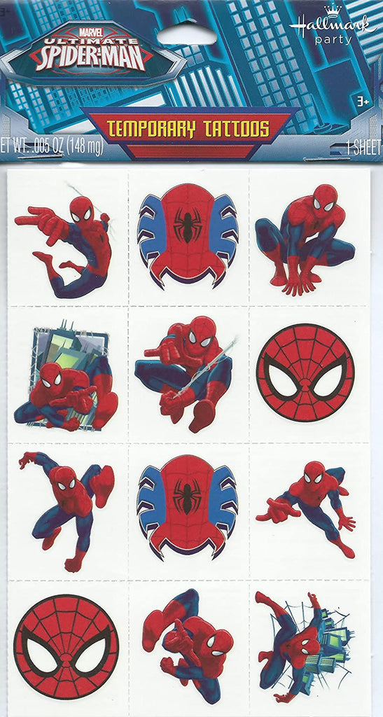 Ultimate Spider-man Temporary Tattoos Party Favor