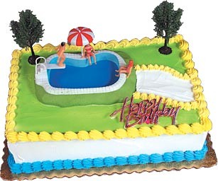 Swimming Pool Cake Decorating Kit Topper