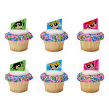 24 Powerpuff Girls Cupcake Topper Rings