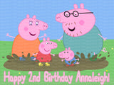 Peppa Pig & Family Edible Icing Sheet Cake Decor Topper - PP3