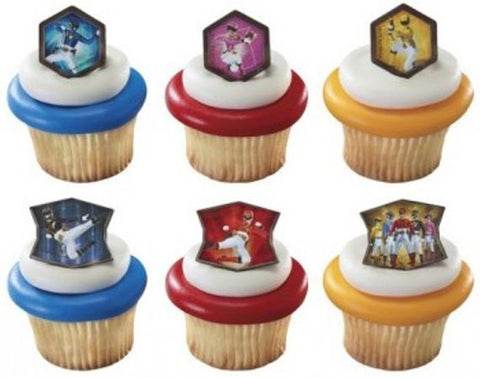 24 Power Rangers MegaForce Cupcake Topper Rings
