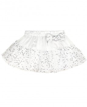 RuffleButts White Sequin Tutu Skirt - 6 + 12m