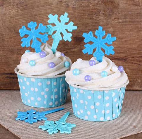 24 Snowflake Cupcake Topper Picks