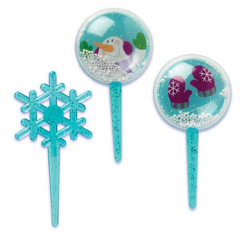 24 Snowglobe and Snowflake Cupcake Topper Picks