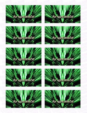 Superman Kryptonite Edible Icing Business Card Cereal Treat Decor Toppers - SPM3F