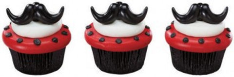 Stache Bash Cupcake Rings - Set of 12