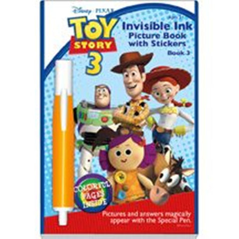 Disney Pixar Toy Story 3 Invisible Ink Picture Boook with Stickers - Book 3