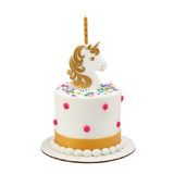 Golden Unicorn Candle Holder Cake Topper