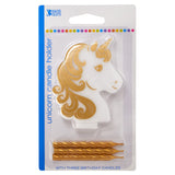 Golden Unicorn Candle Holder Cake Topper
