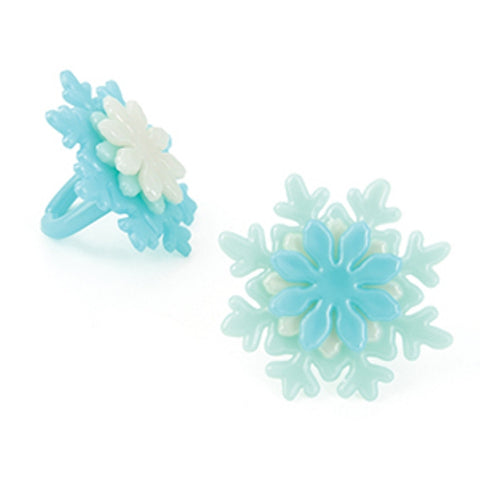 24 Stacked Snowflake Cupcake Topper Rings